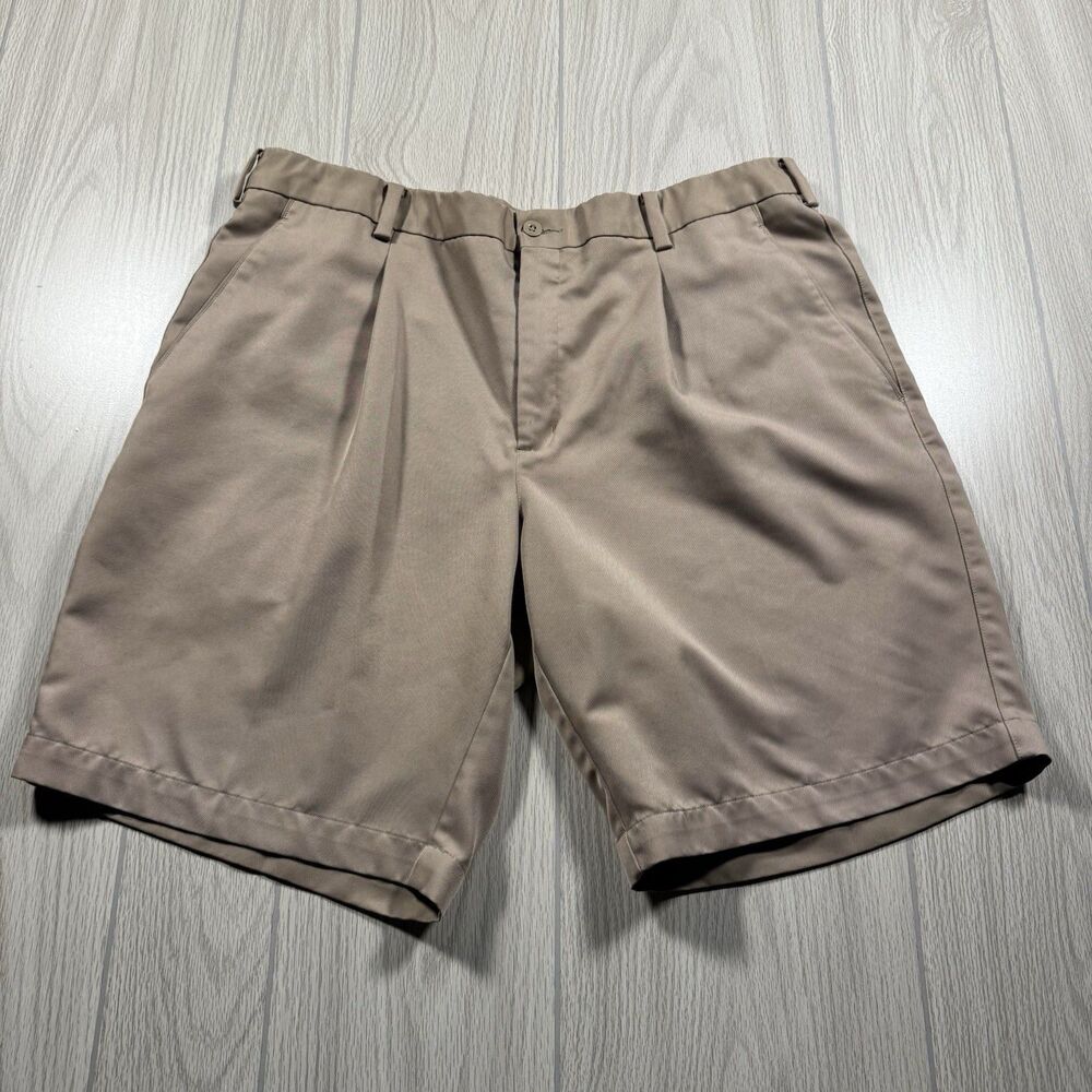 Nike Golf Pleated Shorts Y2K Men’s 38 (fits 37x9) Fit Dry Khaki Performance Tech